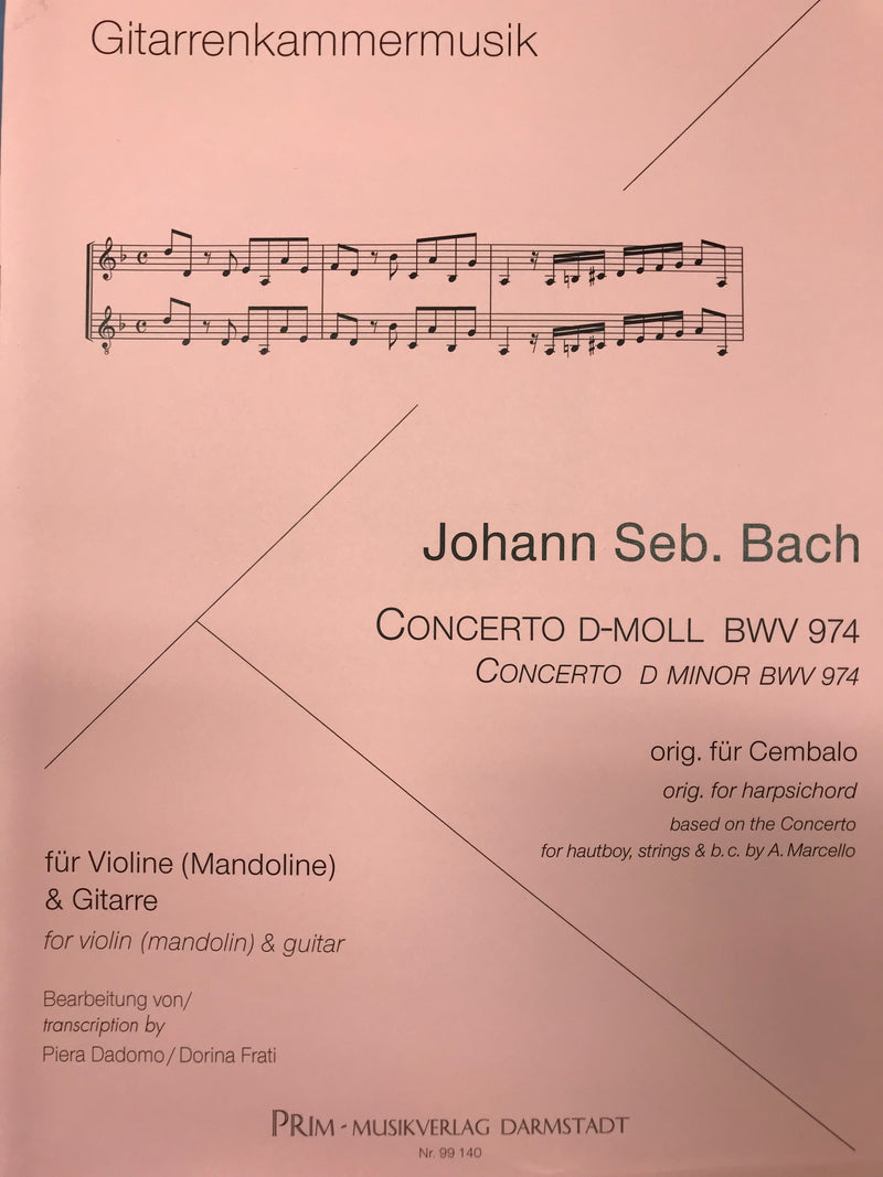 [Imported score] Bach "Concerto in D minor BWV974"