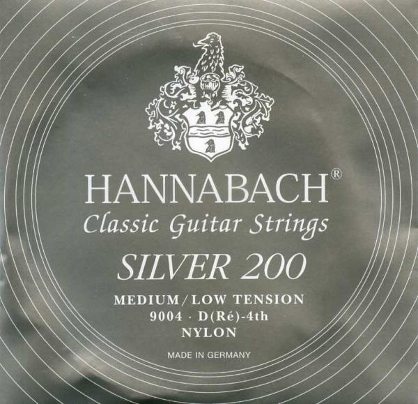 Hannabach Guitar Strings Silver 200 (Medium Low) D-4