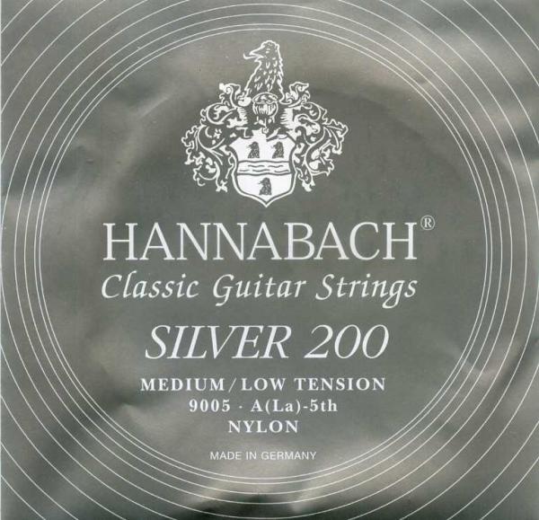 Hannabach Guitar Strings Silver 200 (Medium Low) A-5