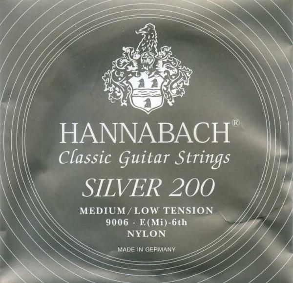 Hannabach Guitar Strings Silver 200 (Medium Low) E-6