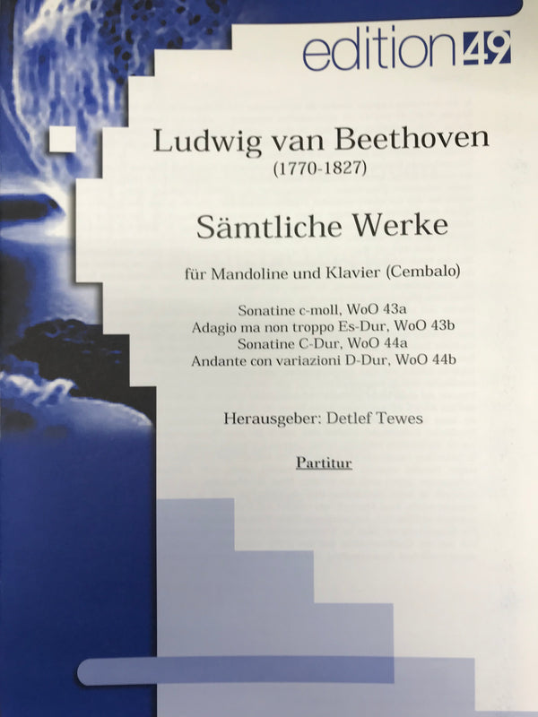 【輸入譜】ベートーヴェン「マンドリンとピアノ(チェンバロ)のための作品全集」