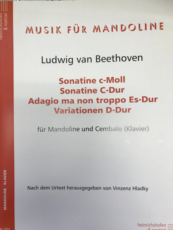【輸入譜】ベートーヴェン:マンドリンとチェンバロ(ピアノ)のための4つの作品(原典による)