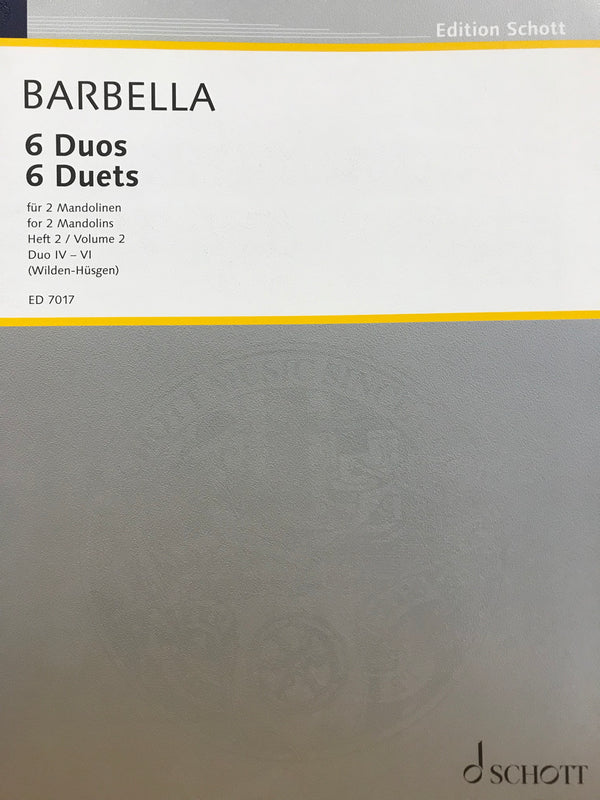 【輸入譜】バルベッラ「6つの二重奏曲 第2巻 (Nos.4～6)」