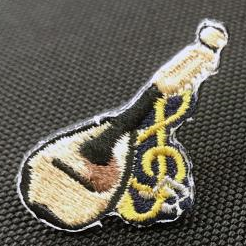 mandolin embroidery pin badge