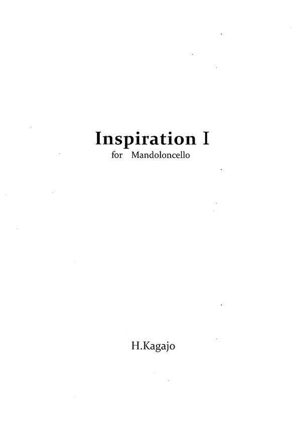 Sheet music Hiromitsu Kagajo “Inspiration 1”